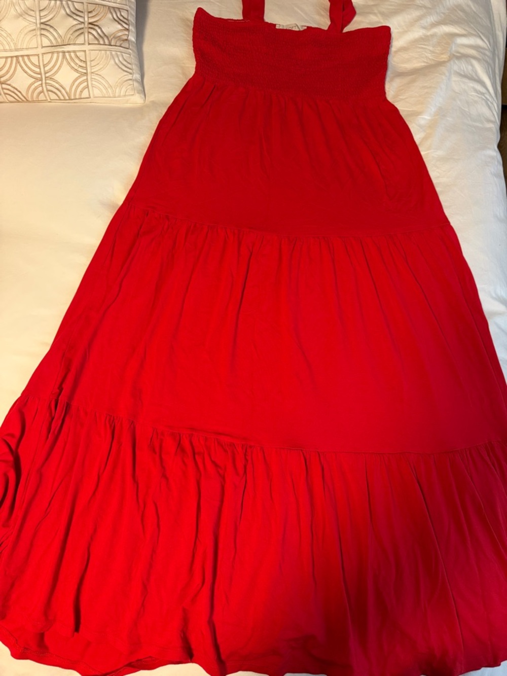 LOFT Red Tiered Maxi Dress-Skirt